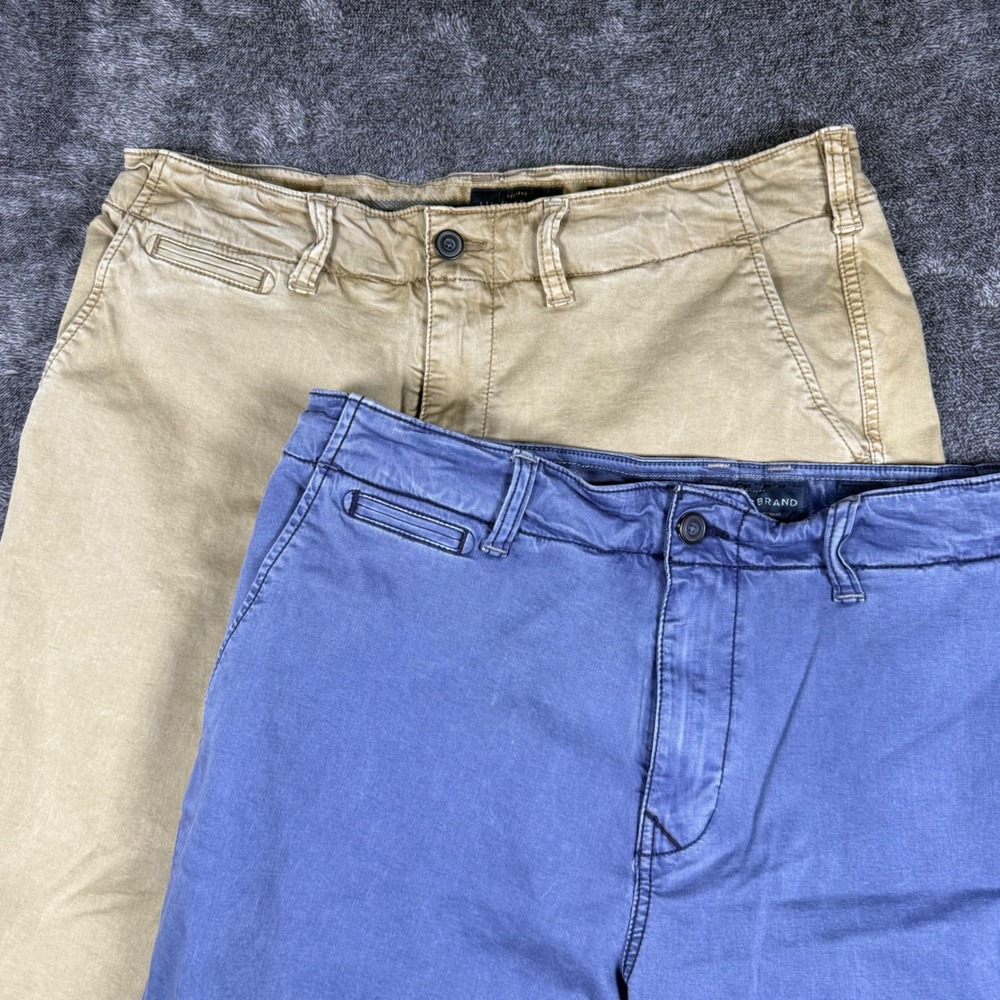 Lot of 2 Lucky Brand Men's 38 Saturday Stretch Chino Shorts Blue Brown